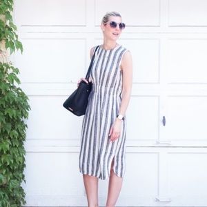 Loft Women’s Striped Linen Dress size 4